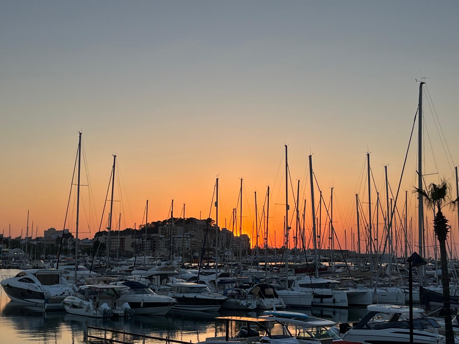Sonnenuntergang im Hafen von Dénia